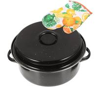 Enamel Roasting Pan for Sweet Potatoes and Chestnuts, Black
