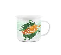 Enamel Roland Garros French Open Camping Coffee Mug - Durable Hot Drinks Outdoor Cup for Travel Picnics Home Festivals Hiking Fishing