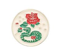 Enamel Rose/Gourd Snake Brooch Badge Pin 2025 Good Fate Lapel Pin Non Fade Metal for Festival Fashion Enthusiasts