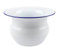 Enamel Spittoon, White Vintage Chamber Pot, 4.1 x 6.2 x 8.6 in, Portable Bedside Urinal, Long-Lasting Enamel, Easy to Clean for Home, Hospital, Elderly Care