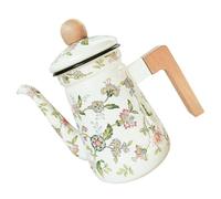 Enamel Teapot 1.2l with Wooden Handle for Tea Brewing