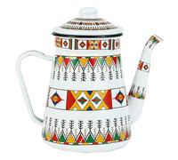 Enamel teapot,1.5L Enamel Coffee Pot Teapot, Small Capacity Tea Kettle with Long Spout & Handle for Gas Stove and Induction Cooker(Red-A)