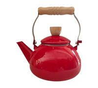 Enamel Teapot 1.5L Retro Porcelain Tea Pot for Kitchen Decor Restaurant Home Red