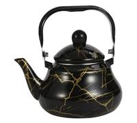 Enamel Teapot 2L Marbling Enamel Kettle with Lid and Handle Stove Top Kettle Pear Shape Tea Kettle Stove Top Kettle Tea Kettle Turkish Teapot for Home Kitchen Camping