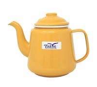 Enamel Teapot Tin Falcon Mustard White Rim 1.5L Gas and Electric Hobs Compatible