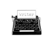 Enamel Typewriter Brooch Pin for Women Girls Cartoon Telegraph Fax Machine Write Letters Brooches Lapel Pin Fashion Personalized Creative Hat Bag Badge Accessories Jewelry (Black)