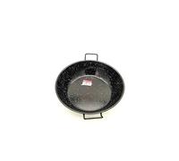 Enamel Wok Pan,Kadai, Karahi,Karai, Black, 20-40 cm Sizes, 2 Handles, Heavy Duty Marble Coating (Diameter 32 cm)