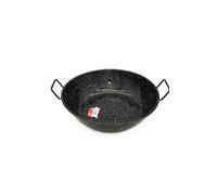 Enamel Wok Pan,Kadai, Karahi,Karai, Black, 20-40 cm Sizes, 2 Handles, Heavy Duty Marble Coating (Diameter 34 cm)