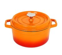 Enameled Cast Iron Dutch Oven with Lid - 2.45 Quart Enamel Coated Cookware Pot, Long-Lasting, Naturally Non-Stick Enamel Dutch Oven Orange 22cm