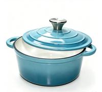 Enameled Cast Iron Dutch Oven with Lid 20CM/2.5L for 1-3 People | Enamel Casserole Pot, Oven Safe, Compatible with All Stovetops for Braising, Stewing, Roasting & Baking