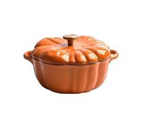 Enameled Cast Iron Dutch Oven, with Non Stick Coating, 16cm, Pumpkin Simmer Pot, Oven Stove Casserole, Spacious Interior and Versatile, for Sauteing, Stew, Boiling, Roasting, Simmering