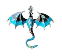 Enameled Dragon Brooch - Retro Dragon Pin, Elegant Dragon Wings | Elegant Lapel Pin, Unique Accessory Enhances Outfit at Parties and Special Events with a Touch, Consulte la descripción, See