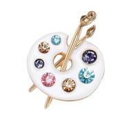 Enameled Drip Rhinestones Brooch Lightweight Design Suitable for Various Outfits Parties and Special Occasions Painted Brooch for Special Occasions