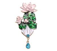 Enameled Flower Brooch Pin for Women Cultural Heritages Gift Vintage Styles Accessory on Apparel Clothing Pin