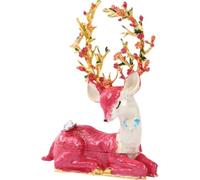 Enameled Jewelry Box Elk Figurine Trinket Box Metal Treasures Box Christmas Deer Decoration for Storing Ring Bracelet Earring