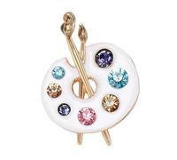Enameled Rhinestones Art Palette Brooch Alloy Lapel Pin for Fashion Accessories Enameled Brooch