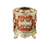 Enameled Rose Decorated Tissue Box with European, Dark Brown | Construction with Large Capacity Bathroom Kitchen Storage Solution and Home Decoration
