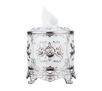 Enameled Round PP Tissue Holder, Sturdy, Silver white