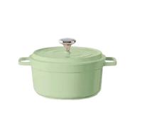 Enameled Soup Pot Enameled Cast Aluminum Oven With Lid 4.7L Nonstick Pan Iron Casserole Dish Enamel Coating For All Heat Source 9.5Inch(4.75L blue)