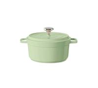 Enameled Soup Pot Enameled Cast Aluminum Oven With Lid 4.7L Nonstick Pan Iron Casserole Dish Enamel Coating For All Heat Source 9.5Inch(4.75L blue)