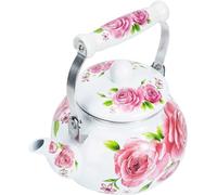 Enameled Teakettle, Stove top Kettle,Retro Decor Enameled Teakettle,Colorful Hot Water Tea Kettle,Ceramic Teapot Enamel Teapot Floral, Hot Water Tea Kettle Pot