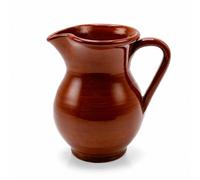 Enameled Terracotta Jug, Rustic Brown Carafe, 15 cm, Artisan Ceramic
