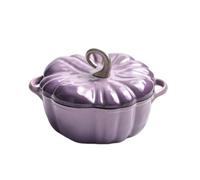 Enamelled Cast Iron Dutch Oven Pot, Sturdy Non-stick Enamel Pumpkin Dutch Oven with Lid Two Handles, Even Heating Universal Kitchen Cooking Pot, for Home Thanksgiving Halloween Party(25cm/9.84in)