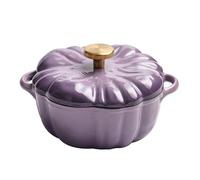 Enamelled Cast Iron Dutch Oven Pot, Sturdy Non-stick Enamel Pumpkin Dutch Oven with Lid Two Handles, Even Heating Universal Kitchen Cooking Pot, for Home Thanksgiving Halloween Party(A 20cm/7.87in)