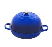 Enamelled Cast Iron Pot with Dome Cover Creates Ideal Moisture for Baking No Knead Bread and Simmering Sauces