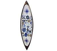Enamelled Incense Holder - Mango Wood - Evil Eye - Handmade in India
