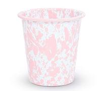 Enamelware Tumbler, 10 Ounce, Pink/White Splatter (Single)