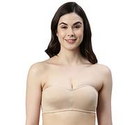 Enamor Stretchable Cotton Strapless Bra for Women -Non Padded, Non Wired, High Coverage, Skin, 34C