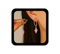 Enautoabs Bohemian Coach Dangle Earrings Irregular Heart Earrings White Coach Drop Earrings Vintage Metal Earrings for Women, Zinc