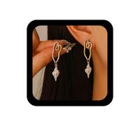 Enautoabs Bohemian Coach Dangle Earrings Irregular Heart Earrings White Coach Drop Earrings Vintage Metal Earrings for Women, Zinc