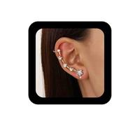 Enautoabs Boho Crystal Ear Climber Earring Star Ear Climber Crawler Earring Cz Heart Ear Cuff Earring Rhinestone Ear Wrap Earring No Peircing Earring Jewelry for Women