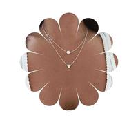 Enautoabs Boho Layered Pearl Heart Choker Necklace Tiny Heart Pendant Necklace Floating Pearl Chain Necklace Layered Silver Necklace Love Heart Necklae Jewelry for Women