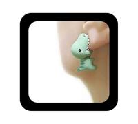 Enautoabs Cute Cartoon Animal Earrings Funny Animal Bite Earrings 3D Clay Stud Earring Dinosaur Shark Dog Hippo Whale Crocodile Earring Jewelry For Women(Green Hippo)