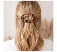Enautoabs Flat Leopard Print Hair Claw Clip Acrylic Leopard Print Hair Barrette Large Strong Hold Claw Bar Minimalist Non-Slip Duckbill Clip Accessories (Yellow)