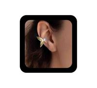 Enautoabs Golden Ear Cuff Earring for Women Non Piercing Earrings Angel Wings Cuff Wrap Pearl Mermaid Tail Earring Jewellery