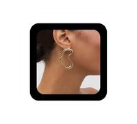 Enautoabs Large Hollow Geometric Earrings Irregular Circle Stud Earrings Exaggerated Gold Dangle Earrings Metal Geometric Statement Earrings Jewelry for Women