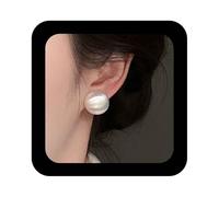 Enautoabs Minimalist Half Ball Stud Earrings Silver Brushed Ball Earrings Metal Round Ball Shape Earrings Large Ball Dome Earrings Jewelry for Women