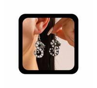 Enautoabs Punk Acrylic Snake Earring Dangling Black White Snake Drop Earring Gothic Strip Long Snakes Earrings Vintage Exaggerated Gothic Snakes Earrings Jewelry For Women