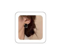 Enautoabs Vintage Enamel Square Stud Earrings Black Enamel Square Button Earrings Colorful Button Shaped Earring Retro Geometric Earring Jewelry for Women