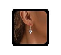 Enautoabs Vintage Heart Love Dangle Earring Gold Chunky Heart Drop Earring Cute Love Hoop Earrings Puffy Hearted Hoop Huggie Earrings Jewellery for Women, Zinc