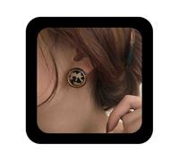 Enautoabs Vintage Leopard Print Earrings Round Leopard Print Pattern Earrings Animal Print Button Earrings Brown Leopard Button Stud Earrings Jewelry for Women