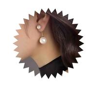 Enautoabs Vintage Pearl Drop Earrings Gold White Pearl Ear Jacket Earrings Double Pearl Stud Earrings Round Pearl Dangle Earrings Pearl Wedding Bridal Earrings Jewelry for Women