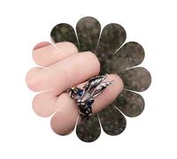 Enautoabs Vintage Silver Bunny Ring Cute Animal Rabbit Open Rings Gothic Easter Adjustable Finger Ring Jewelry for Women