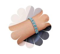 Enautoabs Vintage Turquoise Bracelet for Women Silver Blue Turquoise Stone Bracelet Chain Boho Gemstone Bracelets Jewelry