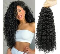 ENBEAUTIFUL 18 Inch 8 Packs Curly Crochet Hair Beach Curl Water Wave Crochet Hair Deep Wave Wavy Braids Curly Crochet Hair For Black Women(18inch, 8packs, 1b)