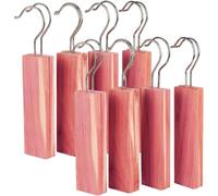 Enbebamd 16PCS Cedar Blocks for Clothes Storage, Wooden Fresh Scented Cedar Hangers, Bug-proof Portable Closet Freshener with Hook for Drawers